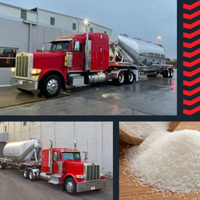 10-65 Logistics dry bulk food feed grade kosher tanker tractor trailer sugar beets shipping solutions